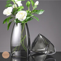 Bình thuỷ tinh cắm hoa cách điệu hình tam giác hiện đại,lọ hoa thuỷ tinh decor