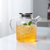 Bình thủy tinh chịu nhiệt có Nắp lọc trà bằng Inox 304, Bình đựng nước thủy tinh