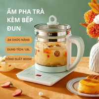 Bình thủy tinh đun siêu tốc dung tích 1,8L đa năng - nấu cháo, đun nước, sôi pha trà tiện dụng X409