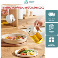 Bình thuỷ tinh đựng gia vị Ecoco 600ML và 800ML nắp nhôm đóng mở tự động mẫu mới| Bình đựng dầu ăn, nước mắm