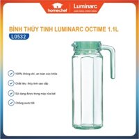 Bình thủy tinh đựng nước Luminarc Octime Ice Green L0532, dung tích 1.1L, dùng máy rửa bát | Hàng chính hàng
