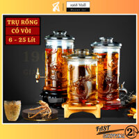Bình Thủy Tinh Hình Trụ Rồng Ngâm Sâm 5L 8L 10L 12L 15L 19L 22L 25L 8 10 12 15 19 22 25 Lít Lọ Thũy