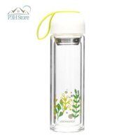 Bình thủy tinh Lock&amp;Lock 2 lớp chịu nhiệt 350ml LLG654 - Trắng LLG654WHT