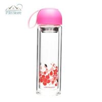 Bình thủy tinh Lock&amp;Lock 2 lớp chịu nhiệt 350ml LLG654 - Hồng LLG654PIK