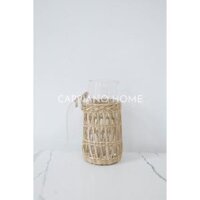 Bình thuỷ tinh lót cói, bình rót sữa phong cách bắc âu  Cappiano Home