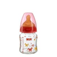 Bình thủy tinh núm cao su cổ rộng NUK 120ML