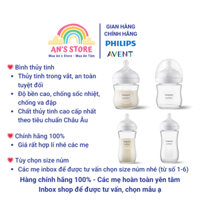 Bình thủy tinh Philips Avent⚡Chống đầy hơi, sặc sữa⚡Đủ size⚡Tùy chọn núm⚡Hàng chính hãng 100%
