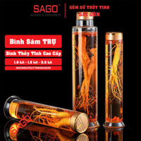 Bình thủy Tinh sâm trụ nắp Vặn Cao Cấp 1.0 Lít , 1.5 Lít , 2.0 Lít | Tùy Chọn