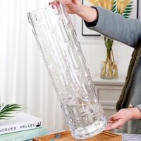 Bình thủy tinh tre phong phú đặt tầng cực lớn Bình cắm hoa trang trí phòng khách Bình tre hoa khô c