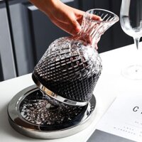 Bình thủy tinh xoay thủ công kiểu Pháp Bình đựng rượu vang đỏ thủy tinh pha lê gia dụng cao cấp