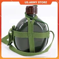 Bình Tông Nhôm Xanh Truyền Thống Đựng Nước Dung Tích 1,2L Tiện Dụng (Loại Cực Dày), Chất Liệu Vỏ Nhôm An Toàn Dây Đeo