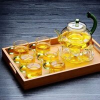 BÌNH TRÀ CÓ LÕI LỌC, THỦY TINH CHỊU NHIỆT, QUAI VÀNG  600ML