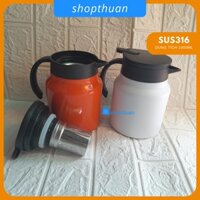 Bình trà giữ nhiệt có lưới lọc trà SUS316 1000ml