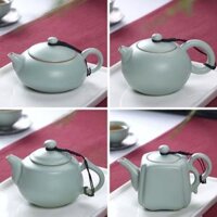 binh tra gom su Ru lò ấm trà để pha trà Bộ trà gốm sứ đơn nồi sứ Bộ cốc Xishi nồi Thiên Thanh Ru sứ một người bình trà ấm trà gốm sứ bình trà gốm