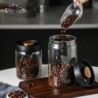 Bình trà HENJIE Thủy tinh Hộ gia đình Nhà bếp kín đường Hộp đựng thực phẩm Jar