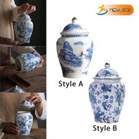 Bình trà Sứ trắng xanh có nắp đậy cho phòng ăn Đám cưới văn phòng