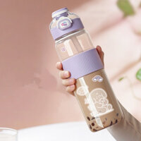 Bình trà sữa có ống hút lớn 1100ml