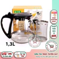 Bình trà thủy tinh có lõi lọc bằng inox tiện lợi pha trà và pha cafe|Siêu thị trực tuyến 247
