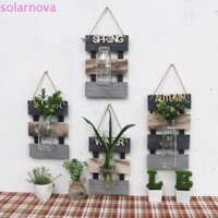 Bình treo tường thủy canh SOLARNOVA, trang trí bằng chậu hoa đế bằng gỗ, Bình hoa sáng tạo đơn giản Trang trí tường
