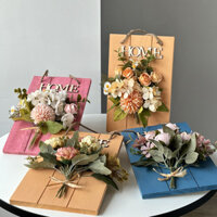 Bình trồng cây treo tường bằng gỗ có hoa nhân tạo Giá đỡ cây trồng trong nhà Túi trang trại Bình gỗ Bình hoa treo tường Trang trí cây cho phòng ngủ Nhà bếp Văn phòng tại nhà