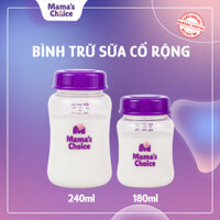 Bình Trữ Sữa Cổ Rộng Mamas Choice 180ml240ml, Tương Thích Máy Hút Sữa Spectra, Avent, Fatz, Rozabi, Cimilre - Bộ 2 bình - Bình 240ml