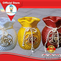 Bình Túi Tiền Gốm Sơn In Chữ Lộc