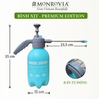 Bình tưới cây MONROVIA 2 Lít | Tặng kèm vòi tưới dài | Có van xả khí | Nút bấm rảnh tay | Bền chắc hơi khỏe