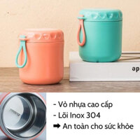 Bình ủ cháo cho trẻ em có quai xách dung tích 430ml giữ nhiệt 6-8 tiếng - hàng xuất Nhật cao cấp thiết kế nhỏ gọn