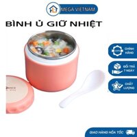 Bình Ủ Cháo, Hộp Giữ Nhiệt Đựng Thức Ăn, Đựng Canh Chống Tràn chất liệu inox 304  tặng kèm muỗng