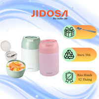 Bình Ủ Cháo Inox 316 JIDOSA JD3870 , Hộp Giữ Nhiệt Dung Tích 850ml Tặng Kèm Muỗng Gấp Gọn Tiện Lợi