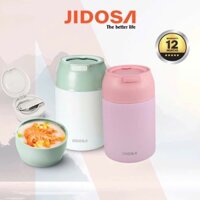 Bình Ủ Cháo Inox 316 JIDOSA JD3870 - Hộp Giữ Nhiệt Lâu Dung Tích 850ml Kèm Muỗng Gấp Gọn