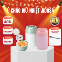 Bình Ủ Cháo Inox 316 JIDOSA JD3870 - Hộp Giữ Nhiệt Lâu Dung Tích 850ml Kèm Muỗng Gấp Gọn