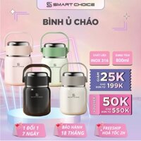 Bình Ủ Cháo SmartChoice SCG-PK176, Bình Giữ Nhiệt Đựng Cháo Cho Bé 800ml Cao Cấp Inox 316