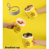Bình ủ cháo,Cà men inox hình vịt dễ thương L-Duck