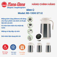 Bình ủ Rạng Đông 1.3 lít, bình thủy giữ nhiệt pha, ủ trà có hiểm thị nhiệt độ 1300 ST1.E