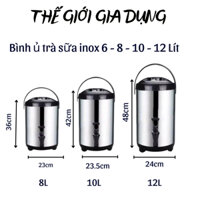 Bình ủ trà sữa inox - Bình nhiệt đựng trà sữa cao cấp có 3 chân  6l-8l-10l-12l