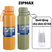 Bình uống nước giữ nhiệt chất liệu inox 304 có lưới lọc trà, bình nước giữ nhiệt inox có quai xách 1 lít _ ZiPMAX