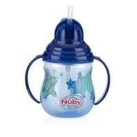 Bình uống nước Nuby ống hút 360 độ 2 tay cầm 270ml- 10324