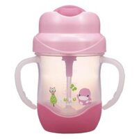 Bình uống nước ống hút có tay cầm Kuku (KU5472, 200ml Hồng)