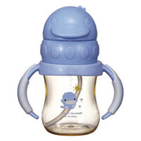 Bình uống nước ống hút có tay cầm nhựa PPSU Kuku (KU5881A, 140ml, Xanh)