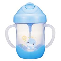 Bình uống nước ống hút có tay cầm Kuku 200ml, KU5452 (giao màu ngẫu nhiên)