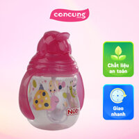 Bình uống nước ống hút Nuby 2 tay cầm 270ml - Hồng
