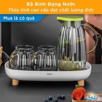 Bình và Cốc Thủy Tinh Borosilicat Cao Cấp - Tự Động Đóng Mở Nắp, Chịu Nhiệt Tốt, Sang Trọng, An Toàn Sức Khỏe CCKO