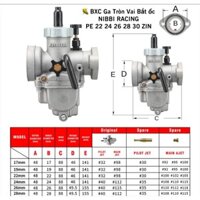 Bình xăng con Nibbi Ga tròn có sẵn Vai Bắt Ốc ( PE 22mm / 24mm / 26mm / 28mm / 30mm )