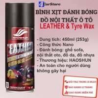 Bình xịt đánh bóng nội thất ô tô, xe máy, đồ da, đồ nhựa-LEATHER & Tyre Wax | Công nghệ Nano chuyên dùng cho đồ nội thất