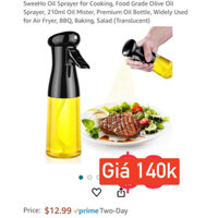 Bình xịt dầu ăn dạng phun sương Sweeho dung tích 210ml