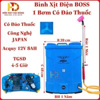 Bình xịt điện có đảo thuốc BOSS . 20L 1 Bơm. Acquy 12V 8AH, đảo bằng cánh quạt.Siêu mạnh.BH 1 Năm