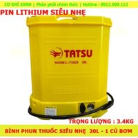 Bình xịt điện phun thuốc trừ sâu TATSU dùng pin lithium siêu nhẹ chỉ 3.4kg