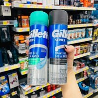 Bình Xịt Gel Cạo Râu Cho Da Nhạy Cảm Gillette Series 3x Action Sensitive Shave Gel 198g-Soothing và Cleansing (Mỹ)