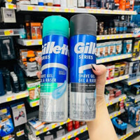 Bình Xịt Gel Cạo Râu Cho Da Nhạy Cảm Gillette Series 3x Action Sensitive Shave Gel 198g-Soothing và Cleansing (Mỹ)